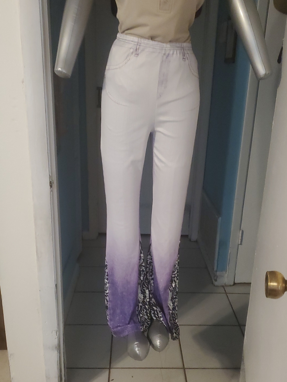 Women’s Ombre Purple-to-White Flare Pants